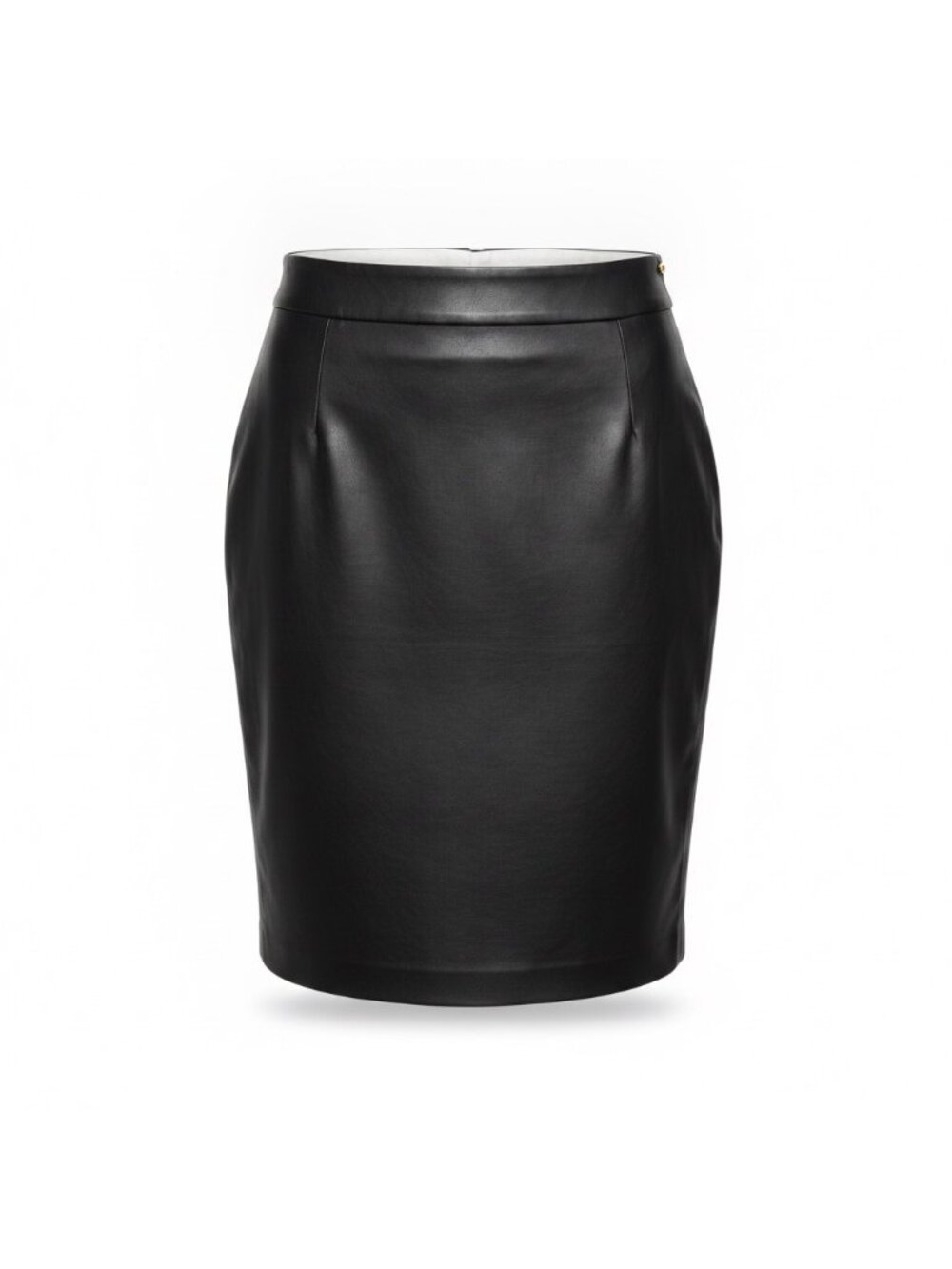 Calvin Klein Womens Black Faux Leather Pencil Skirt Sz 16W